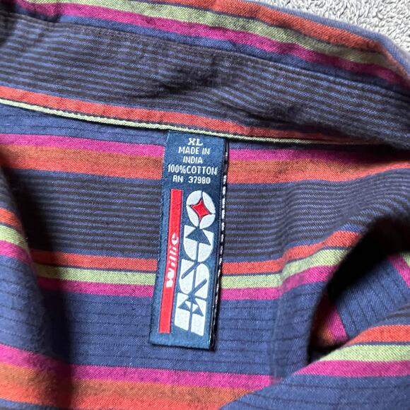 Willie‎ Esco Shirt Mens XL Multicolor Striped Button Up Western Cowboy Casual - Picture 6 of 9